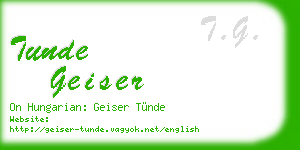 tunde geiser business card